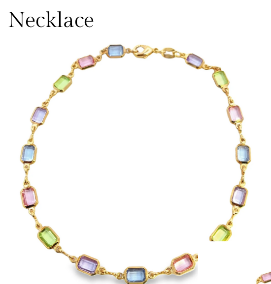 Colored Jeweled Necklace or Anklet