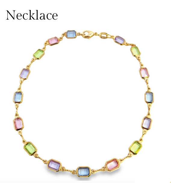 Colored Jeweled Necklace or Anklet