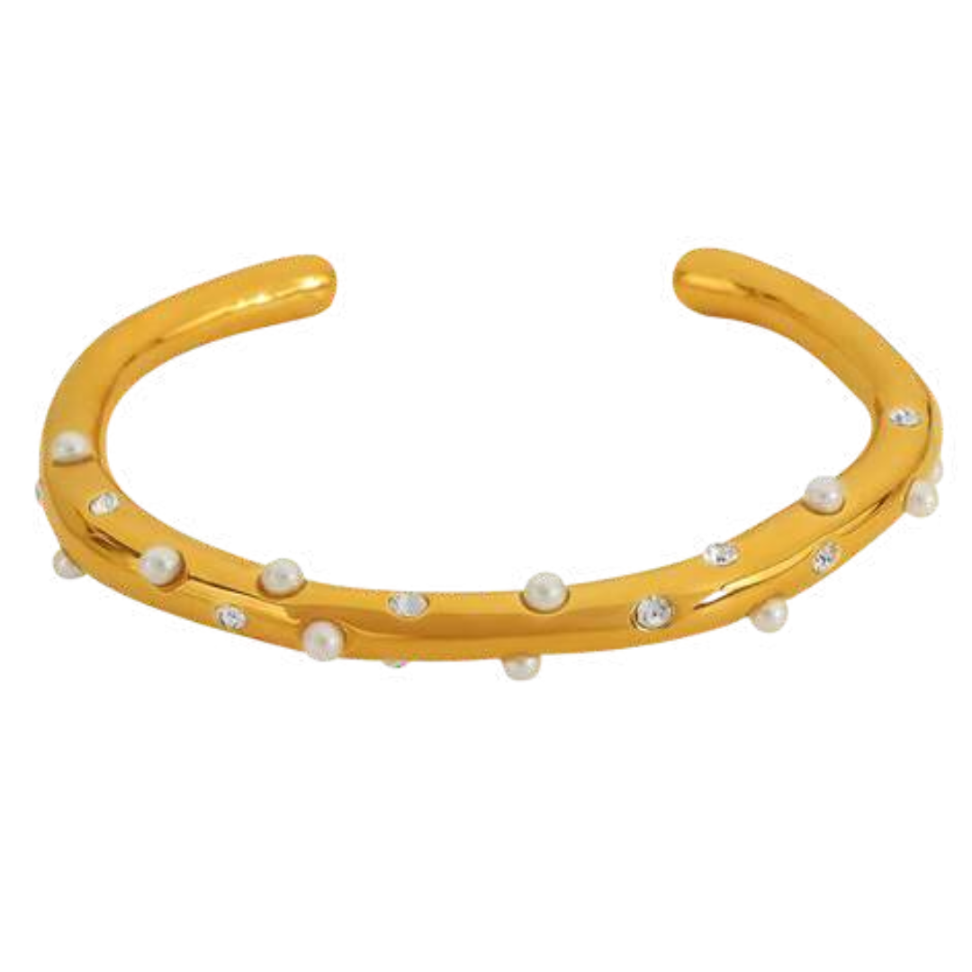 Pearl and Crystal Cuff