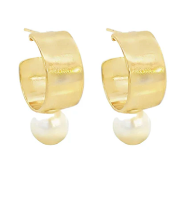 Pearl Drop Hoops