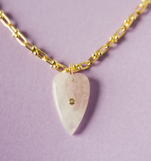 Heart of Stone Necklace in Pink