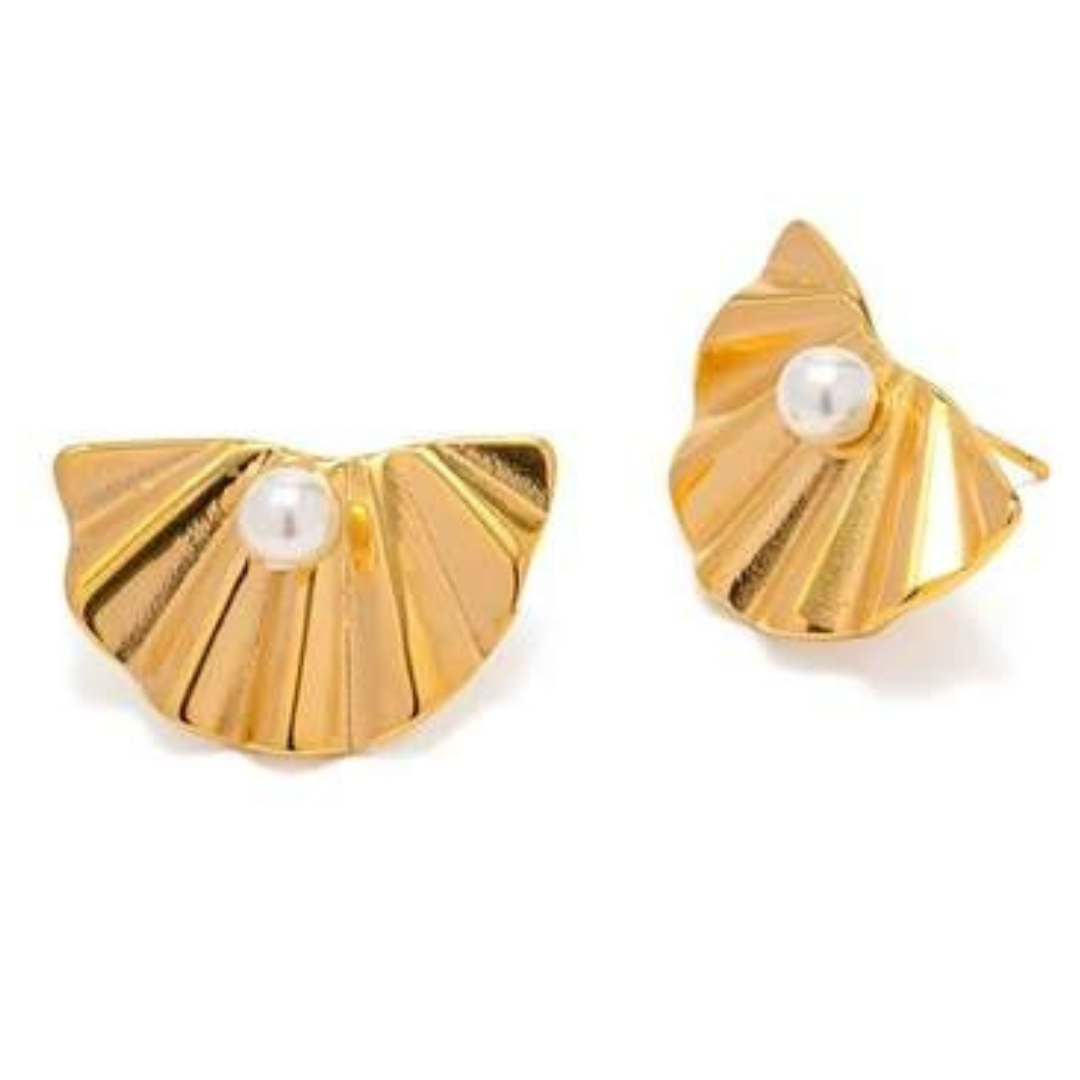 Pearl Fan Earrings