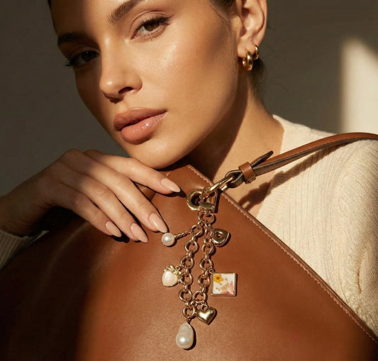 Golden Flower Bag Charm