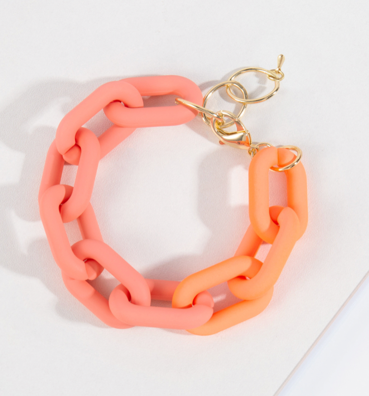 Coral Orange Resin Bracelet
